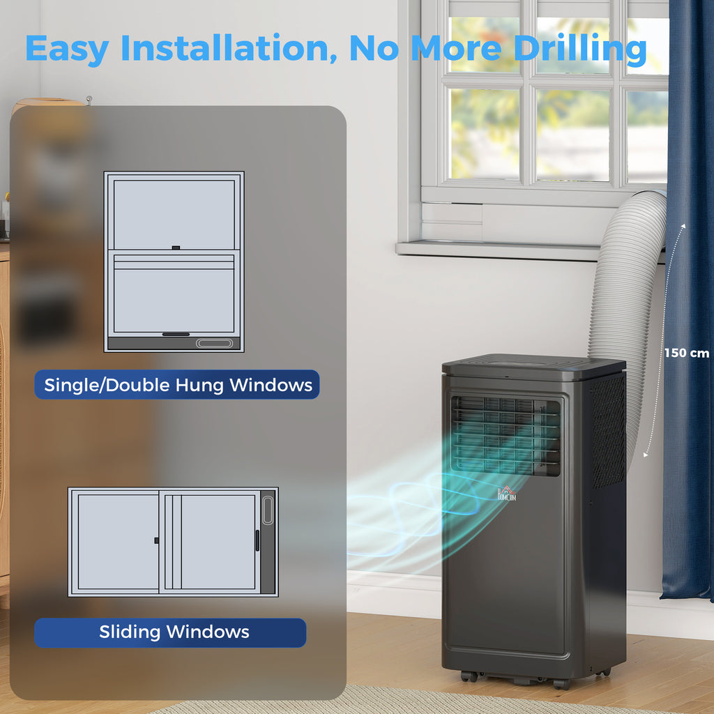 8,000 BTU Portable Air Conditioner Fan w/ Remote for Rooms Up to 344 Sq. Ft., Evaporative Cooler AC Unit Black