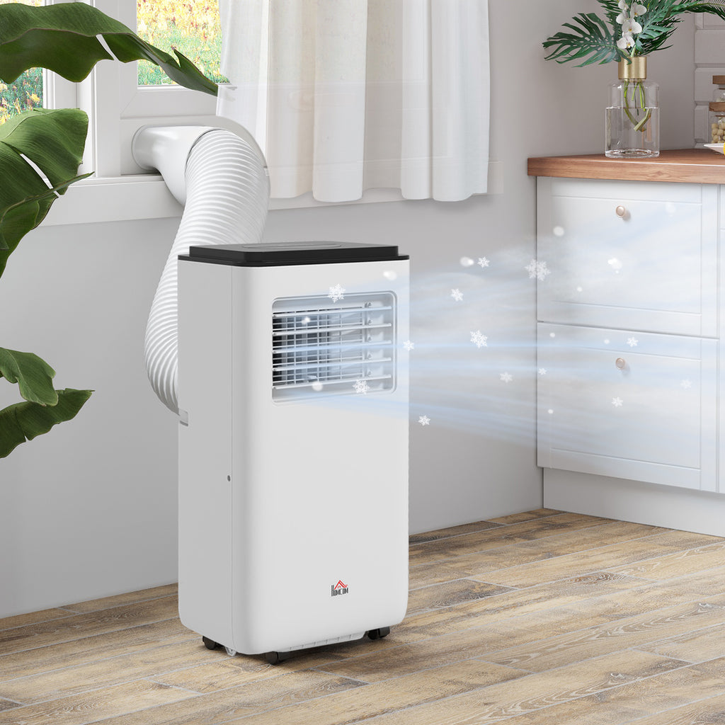 10,000 BTU Moible Air Conditioner 440 Sq. Ft., Dehumidifier Fan Auto Sleep with 24H Timer On/Off, Window Kit, White