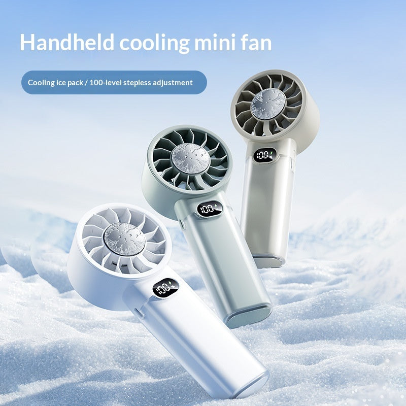 Outdoor Lightweight Portable Large-Capacity Mini Ice-Pack Handheld Fan