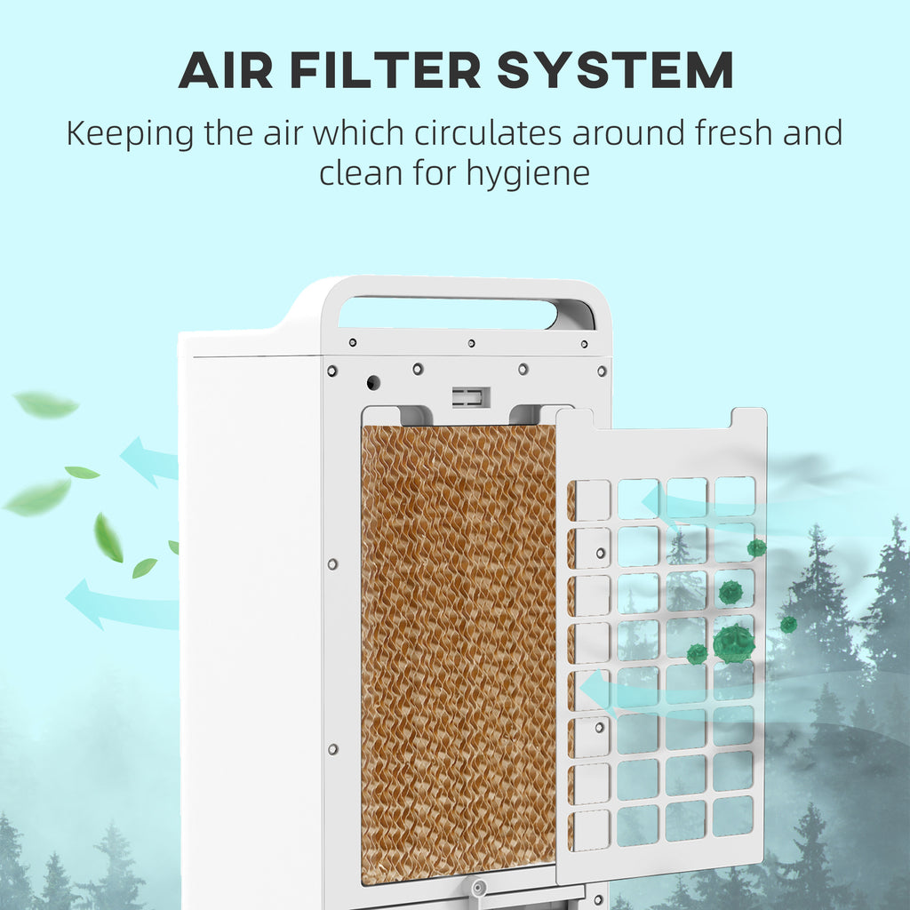 Room Air Cooler with Ice Packs, Ice Cooling Fan Water Humidifier Unit with Remote, Timer, Oscillating
