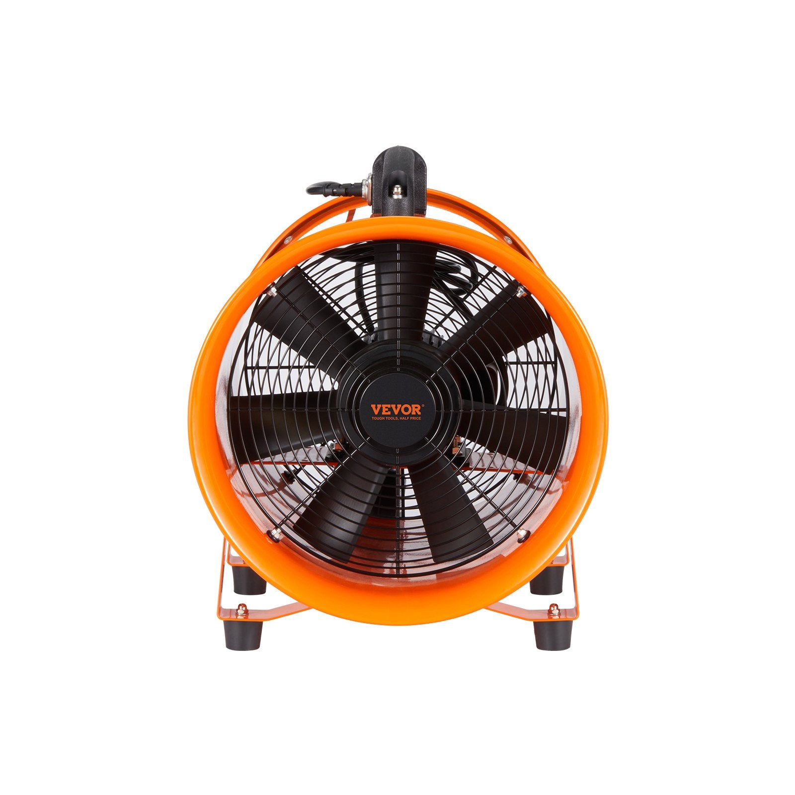 VEVOR Portable Ventilator, 12 Inch Heavy Duty Cylinder Fan With 16.4ft Duct Hose, 585W Strong Shop Exhaust Blower 3198CFM, Industrial Utility Blower For Sucking Dust, Smoke, Smoke Home Workplace