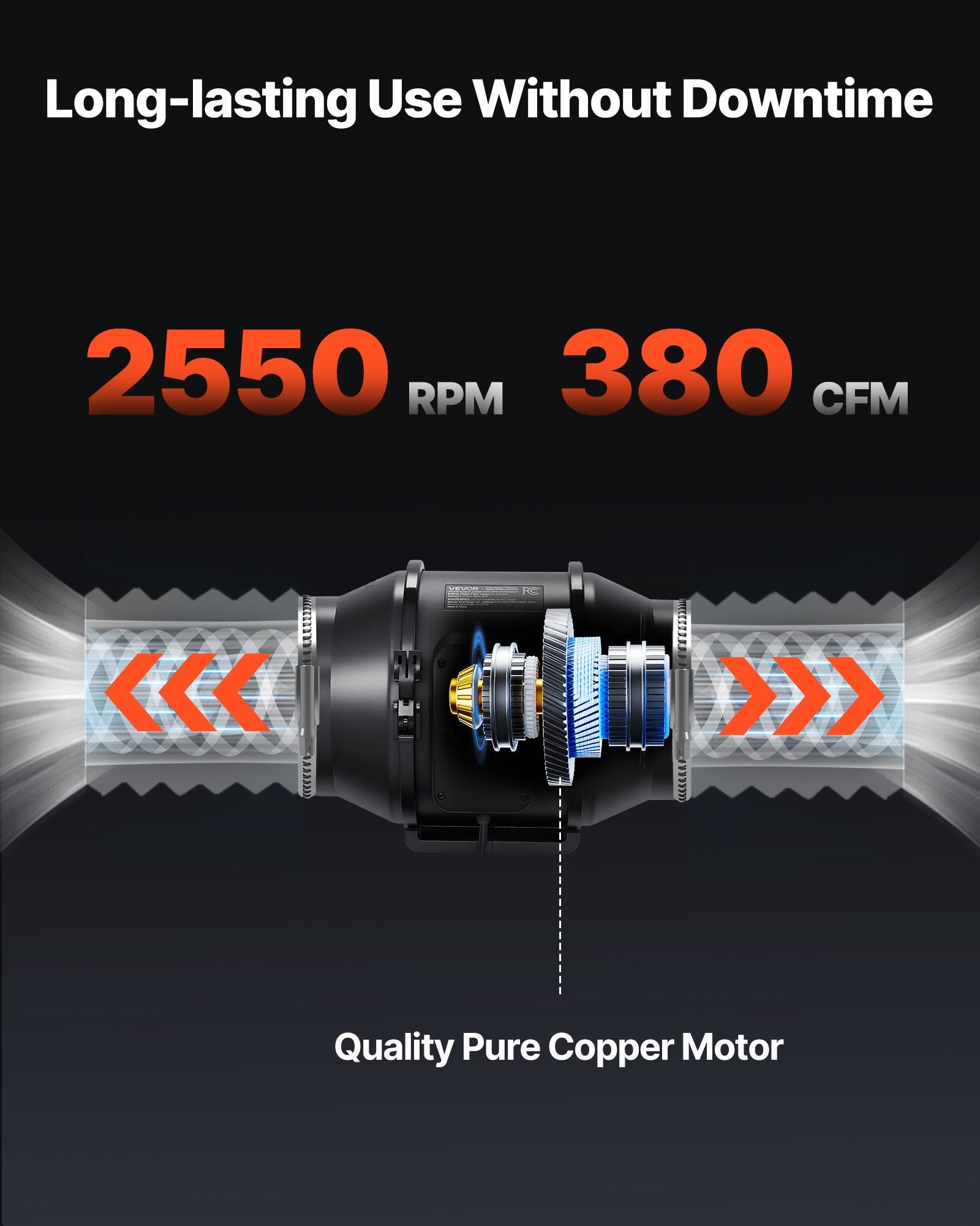 Inline Duct Fan, 6 In Quiet Inline Exhaust Fan, 380 CFM Powerful AC-Motor Ventilation Fans For Cooling Booster, High Air Flow, Vent Blower Fans For Indoor Grow Tents Basement Hydroponics