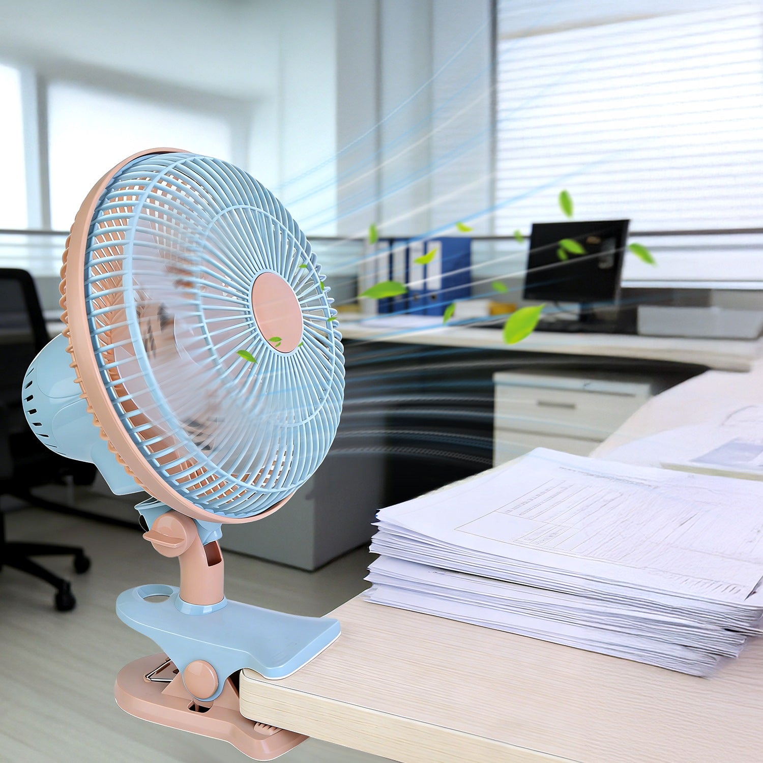 8.66In Oscillating Clip On Fan 2 Speeds Quiet Clamp Fan With 90 Degree Oscillating & Tilting Angle Desktop Wall Mount For Home Office Dorms Strollers