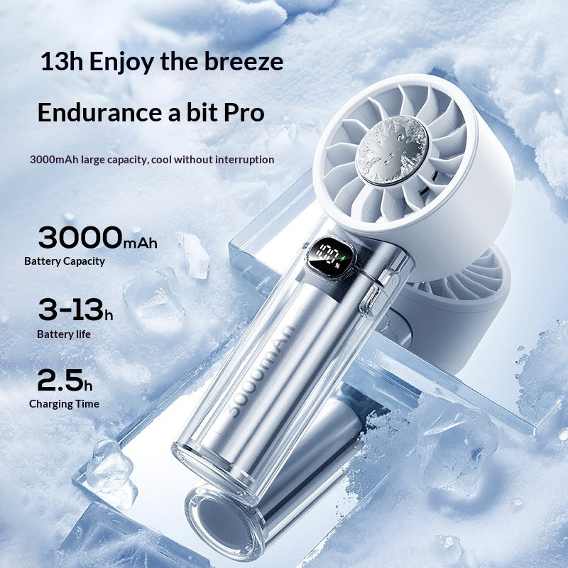 Outdoor Lightweight Portable Large-Capacity Mini Ice-Pack Handheld Fan