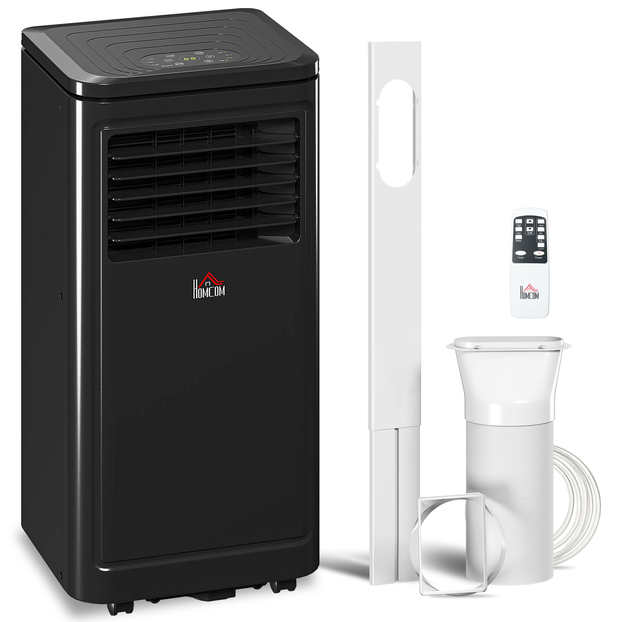 8,000 BTU Portable Air Conditioner Fan w/ Remote for Rooms Up to 344 Sq. Ft., Evaporative Cooler AC Unit Black