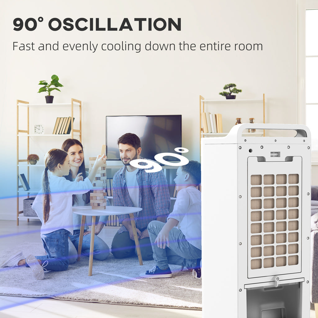Room Air Cooler with Ice Packs, Ice Cooling Fan Water Humidifier Unit with Remote, Timer, Oscillating