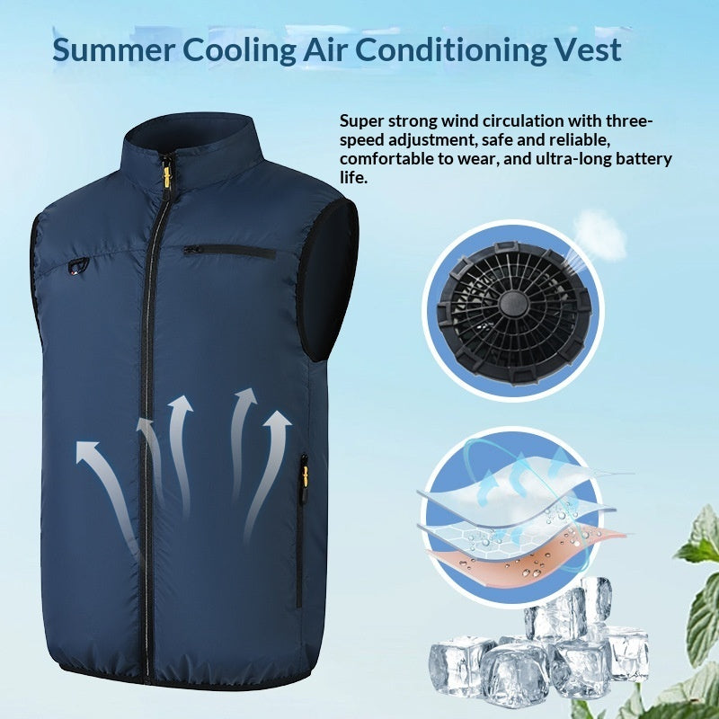 Wearable Fan Vest — USB Rechargeable Cooling Vest for Summer