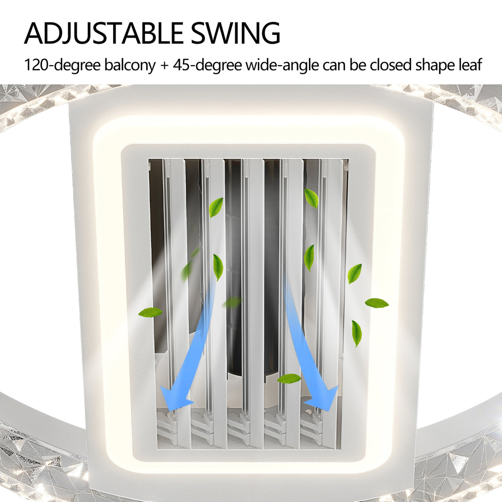 20 LED Bladeless Ceiling Fan Light With Remote Control  Modern Flush Mount Ceiling Lamp With Air Circulation And Adjustable Brightness For Living Room, Dining Room, Or Bedroom