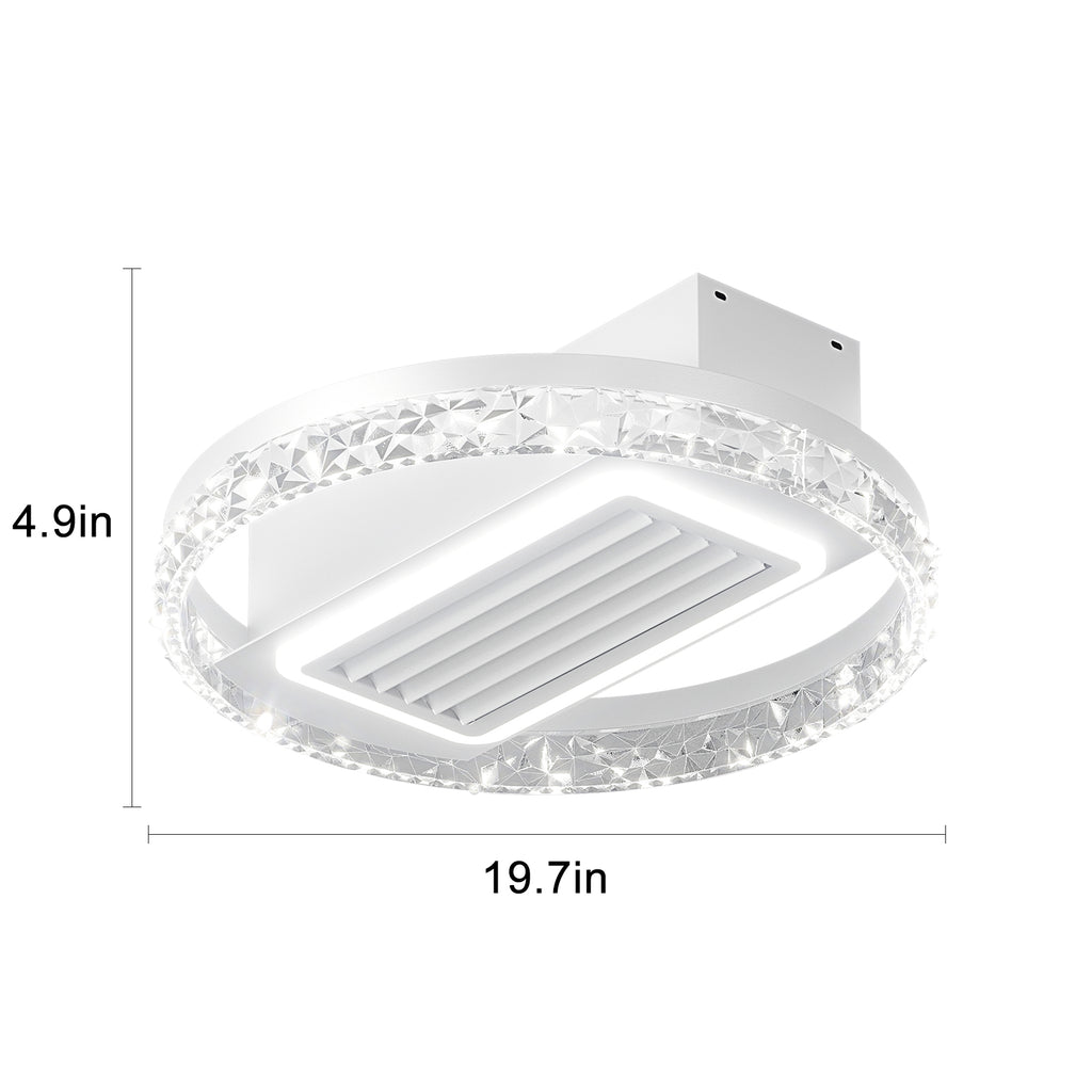 20 LED Bladeless Ceiling Fan Light With Remote Control  Modern Flush Mount Ceiling Lamp With Air Circulation And Adjustable Brightness For Living Room, Dining Room, Or Bedroom