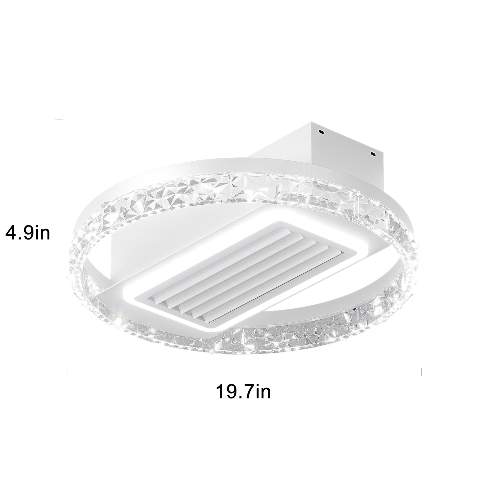 20 LED Bladeless Ceiling Fan Light With Remote Control  Modern Flush Mount Ceiling Lamp With Air Circulation And Adjustable Brightness For Living Room, Dining Room, Or Bedroom