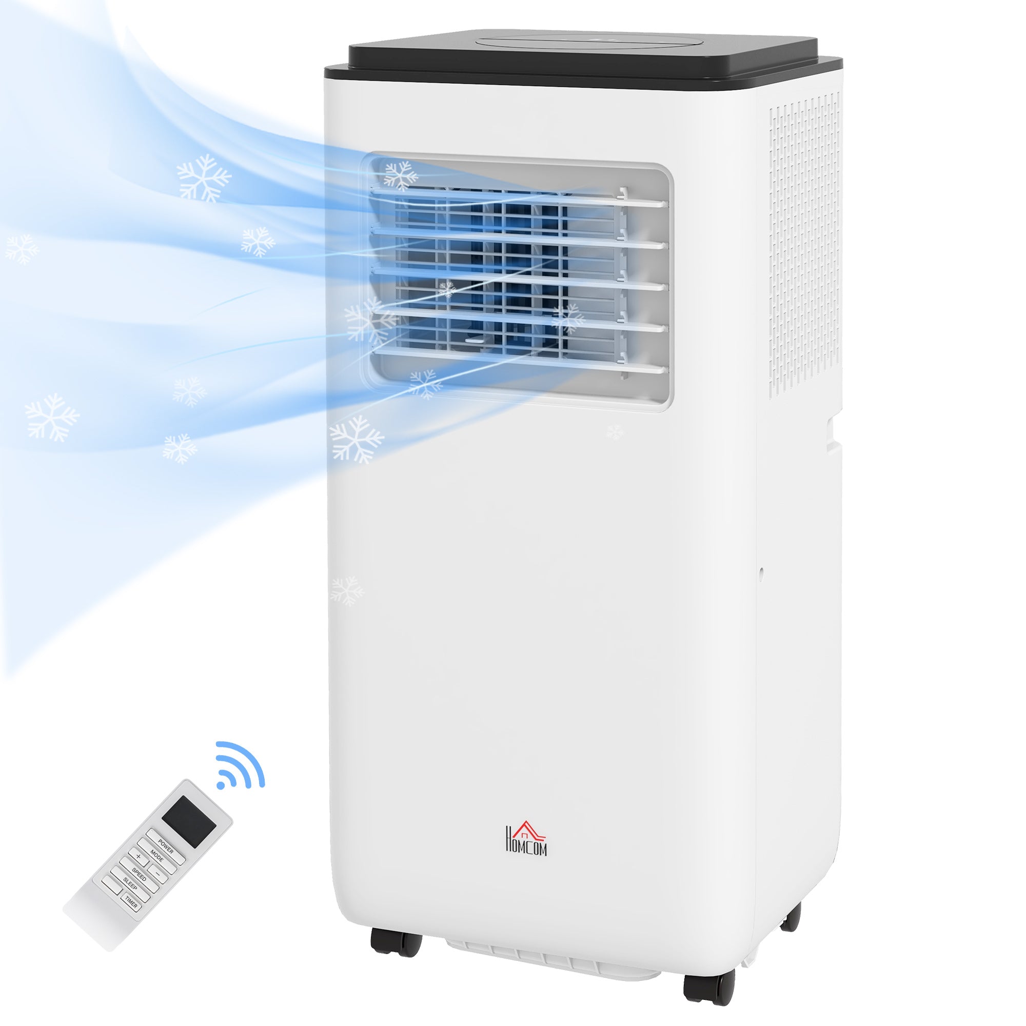 10,000 BTU Moible Air Conditioner 440 Sq. Ft., Dehumidifier Fan Auto Sleep with 24H Timer On/Off, Window Kit, White