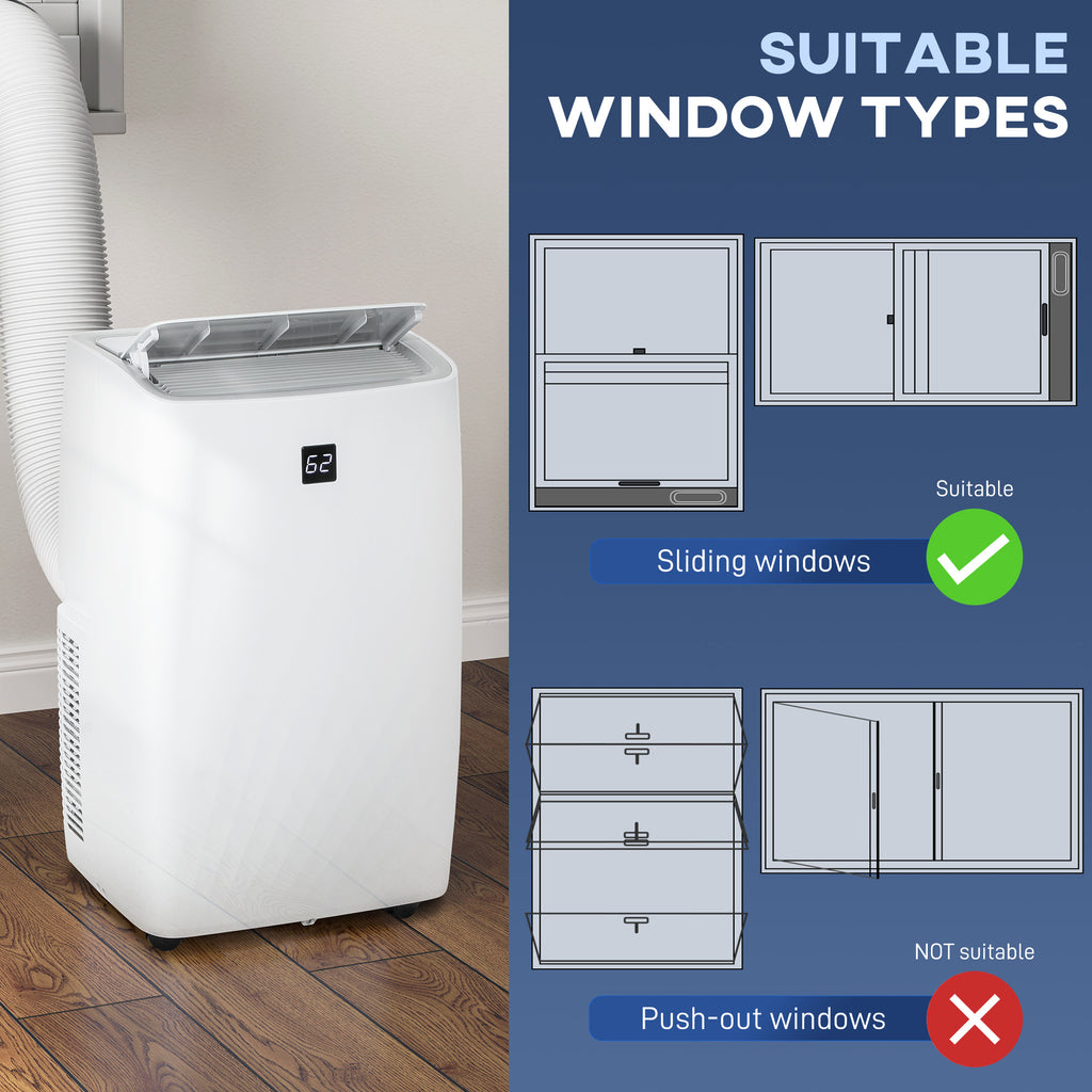 14000 BTU Portable Air Conditioner, AC Unit with Cool, Dehumidifier, Fan, 549 Sq. ft, 24H Timer On Off, Window Kit