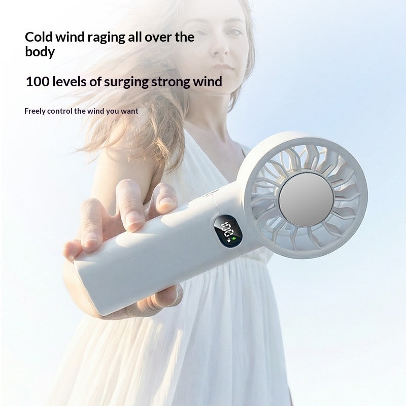 Outdoor Lightweight Portable Large-Capacity Mini Ice-Pack Handheld Fan