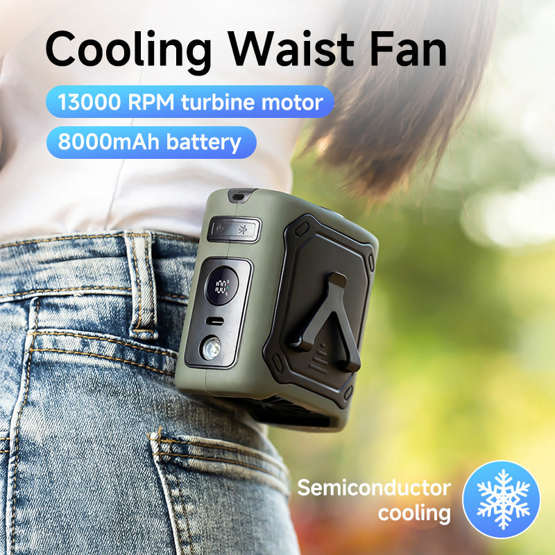 8000mAh High-Wind-Cooling Waist-Hanging Fan