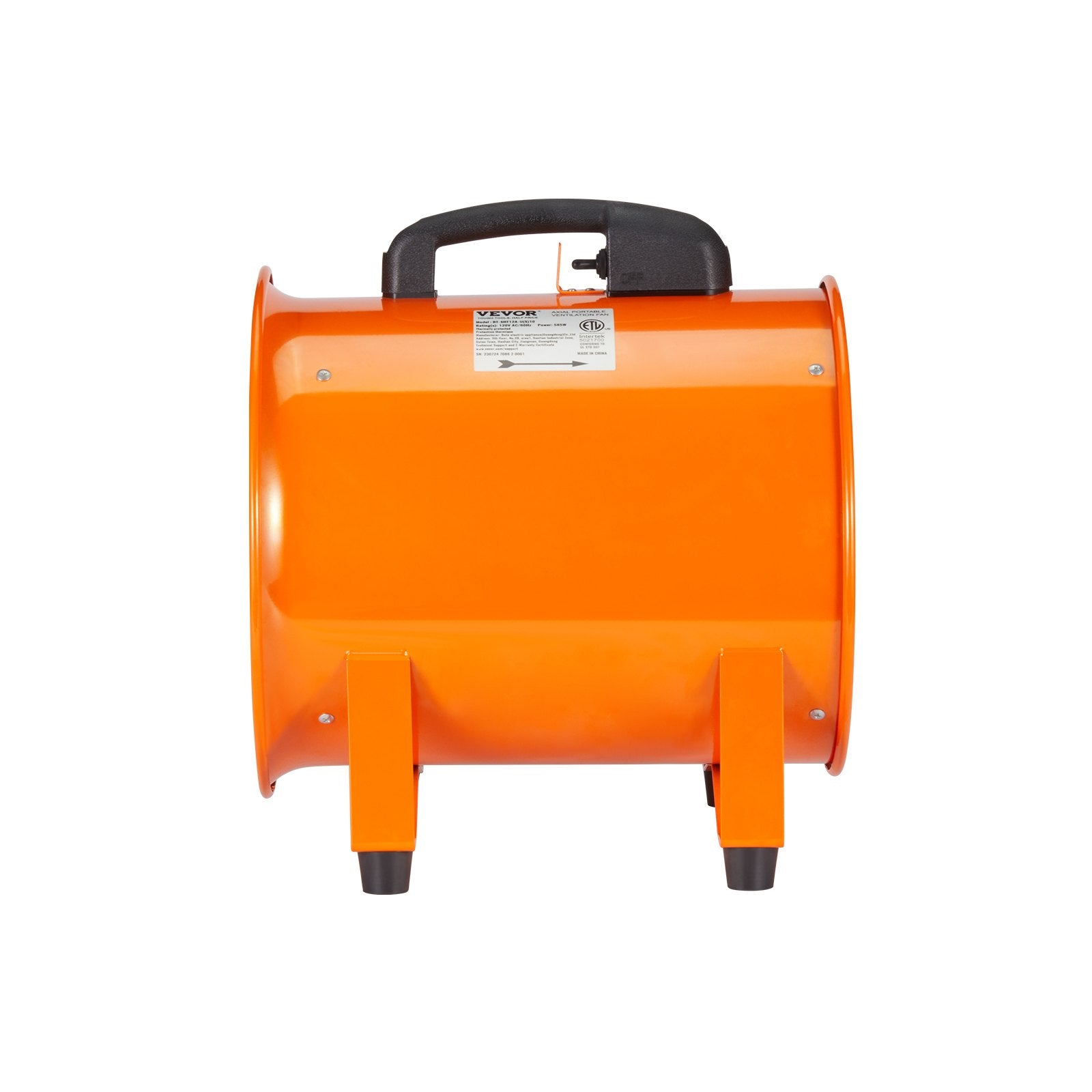 VEVOR Portable Ventilator, 12 Inch Heavy Duty Cylinder Fan With 16.4ft Duct Hose, 585W Strong Shop Exhaust Blower 3198CFM, Industrial Utility Blower For Sucking Dust, Smoke, Smoke Home Workplace